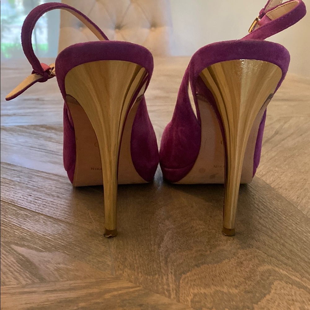 Cole Hann Fuchsia Slingback Heels - Picture 3 of 8